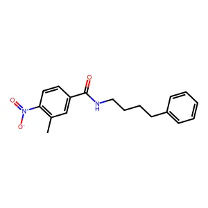 3-methyl-4-nitro-N-(4-phenylbutyl)benzamide structure