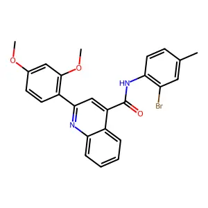 N-(2-bromo-4-methylphenyl)-2-(2,4-dimethoxyphenyl)quinoline-4-carboxamide structure