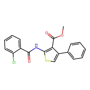Methyl 2-[(2-chlorobenzoyl)amino]-4-phenylthiophene-3-carboxylate structure