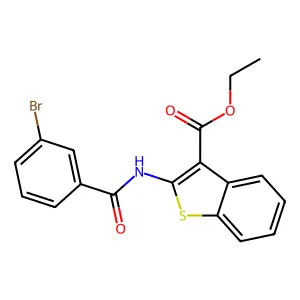 Ethyl 2-[(3-bromobenzoyl)amino]-1-benzothiophene-3-carboxylate structure
