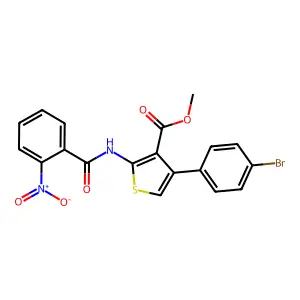 Methyl 4-(4-bromophenyl)-2-[(2-nitrobenzoyl)amino]thiophene-3-carboxylate structure