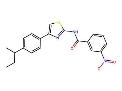N-[4-(4-butan-2-ylphenyl)-1,3-thiazol-2-yl]-3-nitrobenzamide structure