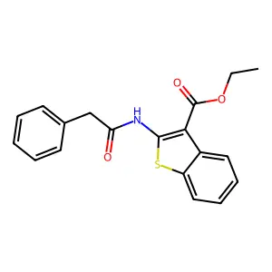 Ethyl 2-[(phenylacetyl)amino]-1-benzothiophene-3-carboxylate structure
