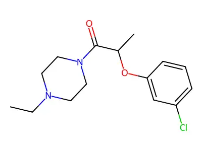 2-(3-Chlorophenoxy)-1-(4-ethylpiperazin-1-yl)propan-1-one structure