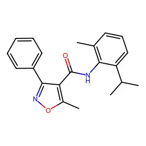 5-methyl-N-(2-methyl-6-propan-2-ylphenyl)-3-phenyl-1,2-oxazole-4-carboxamide structure