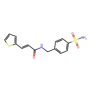 (E)-N-[(4-sulfamoylphenyl)methyl]-3-thiophen-2-ylprop-2-enamide structure
