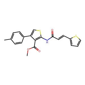 methyl 4-(4-methylphenyl)-2-[[(E)-3-thiophen-2-ylprop-2-enoyl]amino]thiophene-3-carboxylate structure