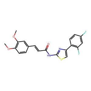 (E)-N-[4-(2,4-difluorophenyl)-1,3-thiazol-2-yl]-3-(3,4-dimethoxyphenyl)prop-2-enamide structure