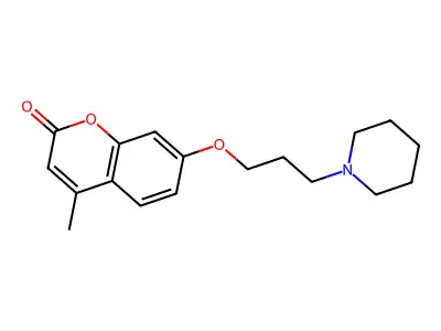 2H-1-Benzopyran-2-one, 4-methyl-7-(3-(1-piperidinyl)propoxy)- structure