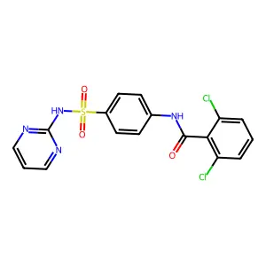 2,6-dichloro-N-[4-(pyrimidin-2-ylsulfamoyl)phenyl]benzamide structure