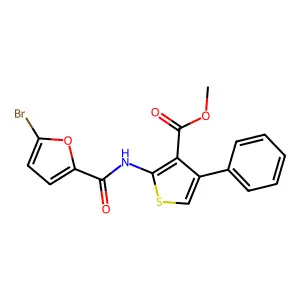 Methyl 2-[(5-bromofuran-2-carbonyl)amino]-4-phenylthiophene-3-carboxylate structure