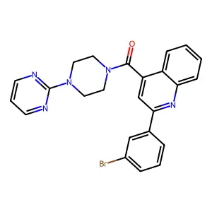 [2-(3-Bromophenyl)quinolin-4-yl]-(4-pyrimidin-2-ylpiperazin-1-yl)methanone structure