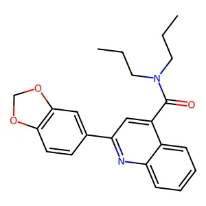 2-(1,3-benzodioxol-5-yl)-N,N-dipropylquinoline-4-carboxamide structure
