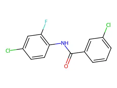 3-chloro-N-(4-chloro-2-fluorophenyl)benzamide structure