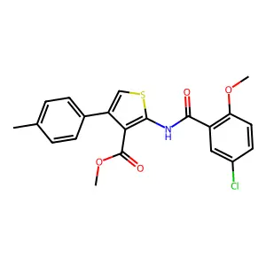 methyl 2-[(5-chloro-2-methoxybenzoyl)amino]-4-(4-methylphenyl)thiophene-3-carboxylate structure