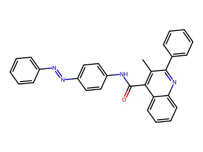 4-Quinolinecarboxamide, 3-methyl-2-phenyl-N-[4-(2-phenyldiazenyl)phenyl]- structure