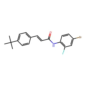 (E)-N-(4-bromo-2-fluorophenyl)-3-(4-tert-butylphenyl)prop-2-enamide structure