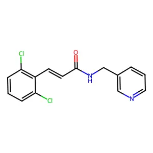 (E)-3-(2,6-dichlorophenyl)-N-(pyridin-3-ylmethyl)prop-2-enamide structure