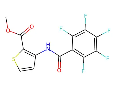 Methyl 3-[(2,3,4,5,6-pentafluorobenzoyl)amino]-2-thiophenecarboxylate structure