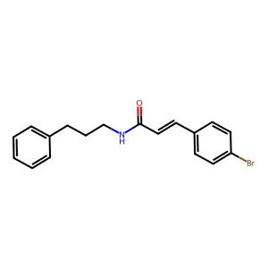 3-(4-bromophenyl)-N-(3-phenylpropyl)acrylamide structure