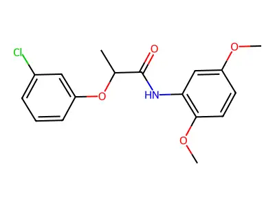 2-(3-chlorophenoxy)-N-(2,5-dimethoxyphenyl)propanamide structure