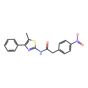 N-(5-methyl-4-phenyl-1,3-thiazol-2-yl)-2-(4-nitrophenyl)acetamide structure