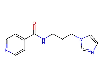 N-[3-(1H-imidazol-1-yl)propyl]isonicotinamide structure