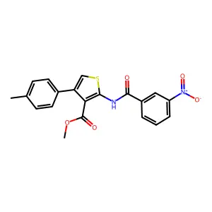Methyl 2-({3-nitrobenzoyl}amino)-4-(4-methylphenyl)-3-thiophenecarboxylate structure