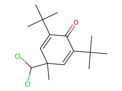4-(Dichloromethyl)-2,6-bis(1,1-dimethylethyl)-4-methyl-2,5-cyclohexadien-1-one structure