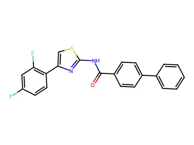 N-[4-(2,4-difluorophenyl)-1,3-thiazol-2-yl]-4-phenylbenzamide structure