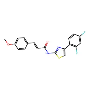 (E)-N-[4-(2,4-difluorophenyl)-1,3-thiazol-2-yl]-3-(4-methoxyphenyl)prop-2-enamide structure