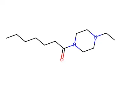 Piperazine, 1-ethyl-4-(1-oxoheptyl)- structure