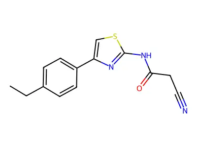 2-cyano-N-[4-(4-ethylphenyl)-1,3-thiazol-2-yl]acetamide structure
