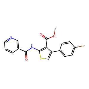 Methyl 4-(4-bromophenyl)-2-(pyridine-3-carbonylamino)thiophene-3-carboxylate structure