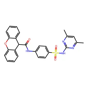 N-[4-[(4,6-dimethylpyrimidin-2-yl)sulfamoyl]phenyl]-9H-xanthene-9-carboxamide structure