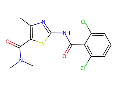 2-[(2,6-dichlorobenzoyl)amino]-N,N,4-trimethyl-1,3-thiazole-5-carboxamide structure