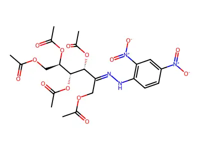[-1,2,4,6-tetraacetyloxy-5-[hydrazinylidene]hexan-3-yl]acetate structure