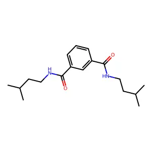 1-N,3-N-bis(3-methylbutyl)benzene-1,3-dicarboxamide structure
