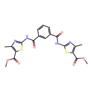 methyl 2-[[3-[(5-methoxycarbonyl-4-methyl-1,3-thiazol-2-yl)carbamoyl]benzoyl]amino]-4-methyl-1,3-thiazole-5-carboxylate structure
