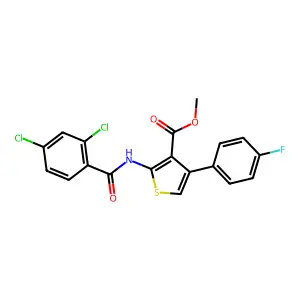 Methyl 2-[(2,4-dichlorobenzoyl)amino]-4-(4-fluorophenyl)thiophene-3-carboxylate structure