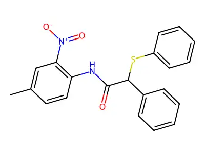 N-(4-methyl-2-nitrophenyl)-2-phenyl-2-(phenylsulfanyl)acetamide structure