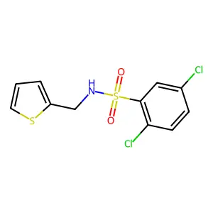 2,5-dichloro-N-(thiophen-2-ylmethyl)benzenesulfonamide structure