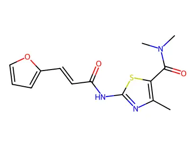 2-[[3-(2-Furanyl)-1-oxo-2-propen-1-yl]amino]-N,N,4-trimethyl-5-thiazolecarboxamide structure
