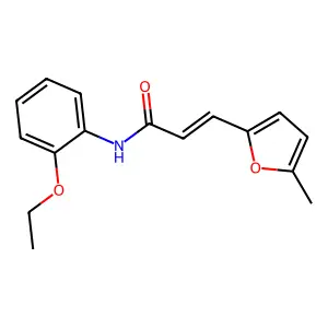 N-(2-ethoxyphenyl)-3-(5-methyl-2-furyl)acrylamide structure