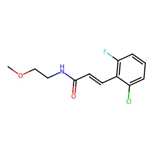 (E)-3-(2-chloro-6-fluorophenyl)-N-(2-methoxyethyl)prop-2-enamide structure