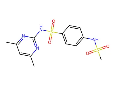 N-(4,6-dimethylpyrimidin-2-yl)-4-(methanesulfonamido)benzenesulfonamide structure