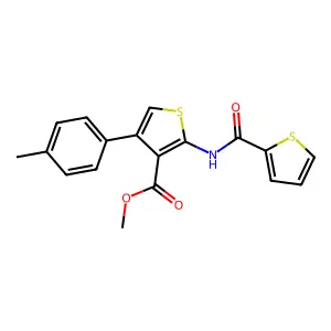 Methyl 4-(4-methylphenyl)-2-[(2-thienylcarbonyl)amino]-3-thiophenecarboxylate structure