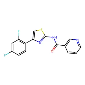 N-[4-(2,4-difluorophenyl)-1,3-thiazol-2-yl]pyridine-3-carboxamide structure