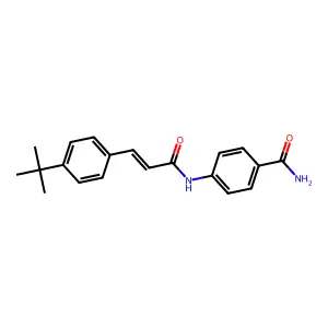 4-[[(E)-3-(4-tert-butylphenyl)prop-2-enoyl]amino]benzamide structure