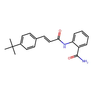 2-[[(E)-3-(4-tert-butylphenyl)prop-2-enoyl]amino]benzamide structure